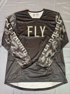 FLY Racing Kinetic Black Grey Camo Motocross Jersey MX ATV UTV 2XL
